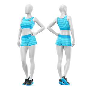 Custom Eco Friendly Lightweight Seamless Sports Set Yoga Sets 100% Polyester <b>Elastic</b> Waist <b>Belt</b> Tank Top Gym Shorts Fitness Wear - Product Image 1