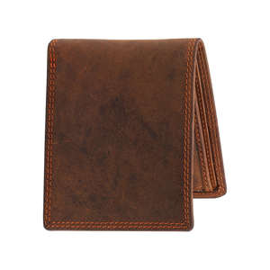 Custom Handmade Leather Genuine Leather Men's Wallet Fold Vintage Business Luxury <b>Slim</b> Short Travel <b>Holder</b> Open Closure Wallet - Product Image 2