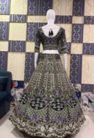 Lehenga Choli en Soie Mono Satin de Haute Qualité avec Broderie Fantaisie et Sequins, Entièrement Cousu pour Femmes et Mariées