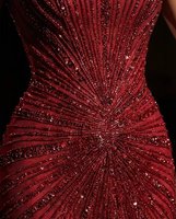 Robe de soirée sirène de luxe avec perles géométriques, robe de cérémonie simple et écologique, traîne balayante, longueur ras du sol, vente en gros