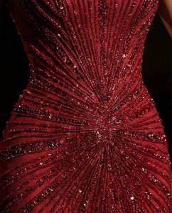Boutique Mermaid Evening Gown Luxury Geometric Beading Formal Dress Wholesale Sparkly Crystal Prom Gowns for Special Events - Product Image 3