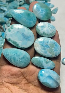 Cabochons de pierres précieuses Larimar bleu naturel, pierres de quartz polies en gros pour la fabrication de bijoux, lot de pierres précieuses en vrac - Product Image 4