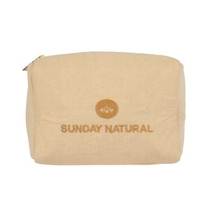 Personnalisé écologique naturel toile coton chanvre Jute femmes maquillage sac cosmétique fermeture éclair Durable réutilisable mode voyage - Product Image 4