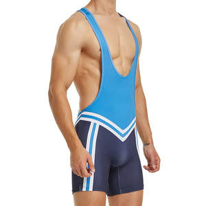 Combinaison de lutte pour adultes de haute qualité, logo personnalisé sur le devant, extensible, respirante, légère, durable, séchage rapide, uniforme de musculation - Product Image 3