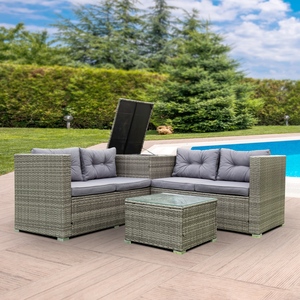 IPRO Premium Modern 4-Seater Modular Weather Resistant Washable Waterproof Cushion Garden <b>Sofa</b> <b>Outdoor</b> Patio Set PE Wicker - Product Image 1
