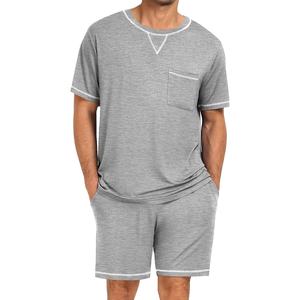 ชุดเสื้อผ้าคู่สำหรับผู้ชาย, ผ้าฝ้าย100% เอวยางยืดระบายอากาศได้ดีแห้งเร็วน้ำหนักเบาใส่ได้พอดีตัวเหมาะสำหรับฤดูร้อน - Product Image 1