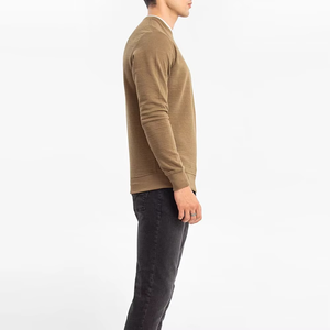 Sudadera de hombre de peso pesado con cuello redondo, forro polar oversize, hombros caídos, estilo urbano, ropa de invierno - Product Image 3