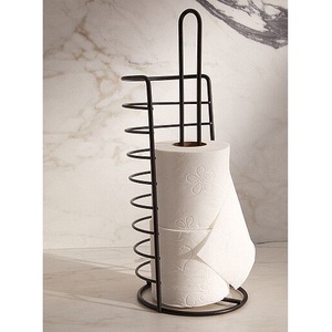 Floor Standing Iron Toilet Paper Holder Freestanding Bathroom Tissue <b>Roll</b> Storage Stand With Modern Decorative Design - Product Image 1
