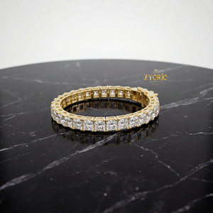 Bracelet tennis en diamant de laboratoire, plaqué or et argent, élégance intemporelle, cadeau de fête brillant, classique - Product Image 1