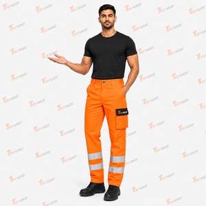 Pantalones de Trabajo de Alta Visibilidad para Hombre, con Cinta Reflectante, Certificación CE, Certificación AS/NZS, Impresión Serigrafiada, Algodón, Personalizados, OEM, Marca Privada - Product Image 2
