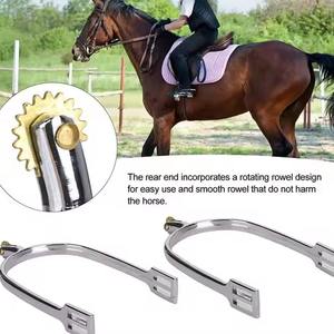 Éperons de cheval de haute qualité pour homme, équitation western, acier inoxydable, équipement équestre - Product Image 6
