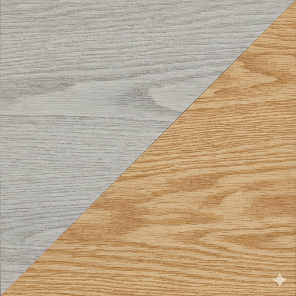 Gris clair et bois naturel