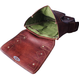 Mochilas de Cuero Genuino de Alta Calidad para Viajes al Aire Libre, Mochilas de Cuero con Cierre de Alta Capacidad y Logotipo Personalizado - Product Image 5