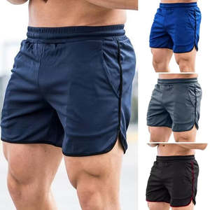 Shorts de sport décontractés pour hommes, taille mi-haute, en coton tricoté respirant, avec logo personnalisé, pour la course et la gym - Product Image 2