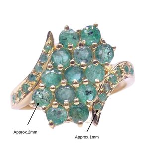 Wedding Wear 925 Sterling Silver Gold Plated Jewelry <b>Emerald</b> Gemstone Women Wear Classic <b>Ring</b> - Product Image 3