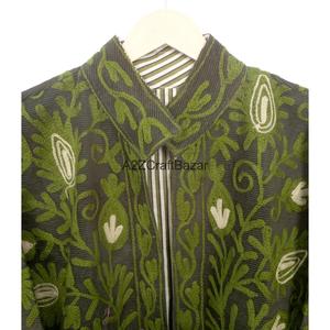 Veste d'hiver pour femme, faite à la main, brodée, en cotrise non tissé, longueur normale, écologique, séchage rapide, respirante, en coton - Product Image 2