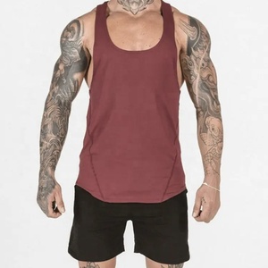 Camisetas deportivas 100% poliéster con logotipo personalizado para hombre, camiseta sin mangas de secado rápido para gimnasio - Product Image 4