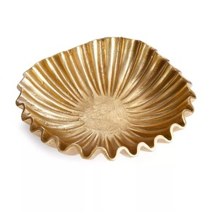 Plateau de service en métal tendance, forme originale, plat décoratif en aluminium poli, plat à fruits, décoration de table pour mariage et fête - Product Image 1