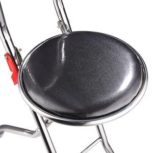 Bastone da Passeggio Pieghevole 2-in-1 in Acciaio Inox con Sedile, Elegante Bastone da Viaggio a Quattro Gambe, Portata fino a 85 kg - Product Image 6