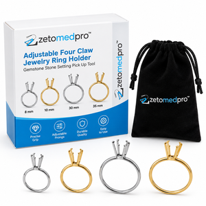 Herramienta ajustable de cuatro garras para sujetar anillos de joyería y gemas ZetomedPro - Product Image 3