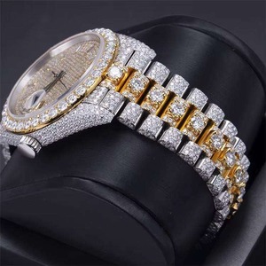 Reloj de Lujo para Hombre con Diamantes, Correa de Acero Inoxidable, Cuarzo Analógico, Caja Cuadrada de 46 mm, Cristal de Zafiro, Números Romanos, Fecha Automática, Unisex - Product Image 2