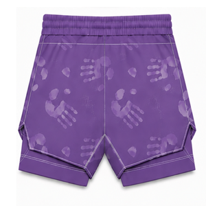 Short de bain violet et blanc léger, séchage rapide, respirant, avec cordon de serrage à la taille, pour l'entraînement, la performance, la natation et le sport - Product Image 2