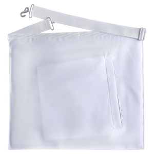 Delantal Masónico Cuadrado Blanco con Estrella Roja Bordada, Accesorio Artesanal de Algodón Hecho a Mano, Grado 28 - Product Image 3