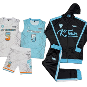 Uniforme de Baloncesto Personalizado, Transpirable y de Secado Rápido, con Sublimación, para Equipos, Tallas Grandes, 100% Poliéster - Product Image 1