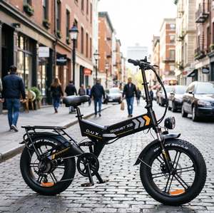 Vélo de montagne électrique pliable pour adultes avec cadre en alliage d'aluminium X8, moyeu arrière en lithium, double amortisseurs, pneus rétro larges de 20x4,0 pouces - Product Image 6