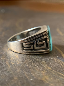 Bague signet classique en argent 925 avec pierre précieuse carrée en calcédoine aquatique, bijoux faits à la main, vente en gros - Product Image 2