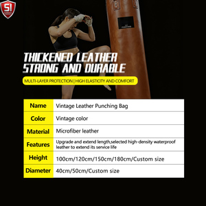 Sacos de Boxeo de Cuero para Entrenamiento de Kick Boxing y MMA, Pesados de 25 kg, Ligeros, Colores Personalizables, Logotipo, 1 Año de Garantía - Product Image 2