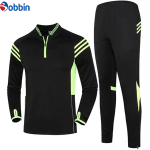 Conjunto Deportivo de Fútbol para Hombre, Camiseta de Manga Larga, Pantalones Negros, Top Azul, Absorbe la Humedad, Ropa de Entrenamiento de Manga Larga para Adultos, Todas las Temporadas - Product Image 2