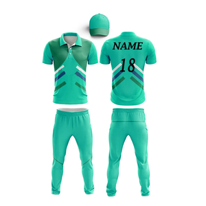 Uniforme de críquet personalizado con color y logotipo, conjunto completo para equipo, impresión por sublimación, diseño ligero y transpirable. - Product Image 1