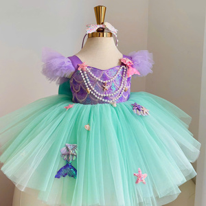 Nhung Nguyen Princess Small Knee-Length Eco-Friendly Fluffy Dress Baby Girls Kimsa Sequin Skirt <b>Flower</b> Made Vietnam OEM ODM - Product Image 1
