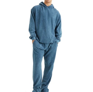 Oversized Drop Shoulder Acid Wash Joggers & Hoodie Tracksuits <b>Jogging</b> <b>Suit</b> Zipper Winter Outerwear Breathable Vintage Track <b>Suit</b> - Product Image 2