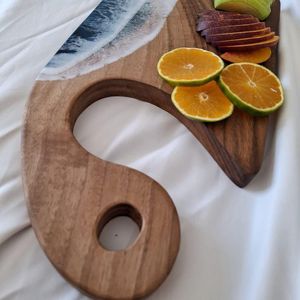 เขียงไม้ลายคลื่นทะเล รูปทรงสี่เหลี่ยมผืนผ้า หนา 1.3 ซม. ปลอดสารพิษ ใช้กับเครื่องล้างจานได้ - Product Image 5