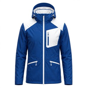 Veste de ski imperméable en polaire pour homme, bleu et blanc, style sportif, fermeture éclair, vêtement d'extérieur pour l'automne, polyester - Product Image 1