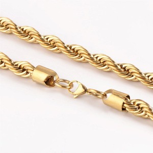 Hip Hop Rhodium Plated Gold Silver Rope Chain <b>Necklace</b> Twisted Link for Men Street Style Wedding Anniversary <b>Statement</b> Jewelry - Product Image 6