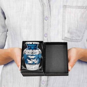 Luxury Inspired Aluminum <b>Keepsake</b> Cremation <b>Memorial</b> Urn Ash Holder Featuring Durable Decorative Exterior Texture Style - Product Image 4