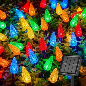 Luci a stringa solari a LED C6 da 6,8 m, 50 LED multicolore, impermeabili per esterni, luci natalizie, decorazioni per Capodanno - Product Image 1