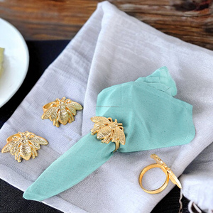 Vente chaude Insecte En Forme D'or Serviette Anneau En Métal Cercle Serviette Boucle Décoration De Table En Gros En Vrac Parties Bois Papier - Product Image 4
