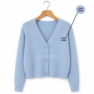 Cosh International Sorority Sisterhood Acrylic Light Blue Seamless Breathable Stylish Winter Warm <b>Cardigan</b> <b>Sweater</b> Ladies Wear - Product Image 5