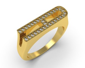 Luxury 925 Sterling Silver Gold Plated Alphabet Initial <b>Ring</b> <b>CZ</b> Studded Letter Design Men Women Jewelry - Product Image 1