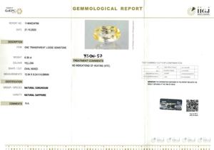 Zafiro amarillo ovalado natural de 6,39 quilates de Sri Lanka, piedras preciosas sueltas para la fabricación de joyas y anillos YSON-57 - Product Image 6