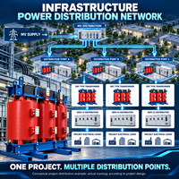 Transformateur de distribution sec triphasé 10/10,5/11 kV 400 V 30 kVA 50/60 Hz avec enroulement cuivre/aluminium Dyn11/Yyn0 personnalisable