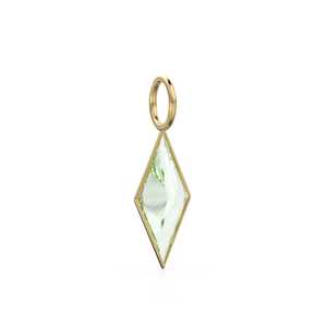 Pendentif en or jaune massif 18 carats avec améthyste verte en forme de cerf-volant / Pierre de naissance de février / Prasiolite naturelle - Product Image 6