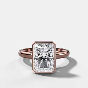 Wholesale 14k <b>Gold</b> Radiant Cut Lab Grown Diamond Engagement <b>Ring</b> 4.00ct Bezel <b>Set</b> Cathedral Solitaire Wedding Bands Manufacture - Product Image 2