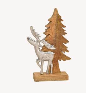 Ornement de table de Noël décoratif en métal et en bois pour la décoration des fêtes de fin d'année en famille - Product Image 1