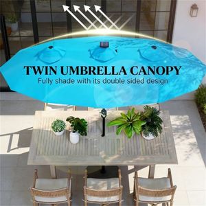 Ombrellone da Esterno Azzurro per Patio, Terrazza e Cortile, Protezione Solare - Product Image 3