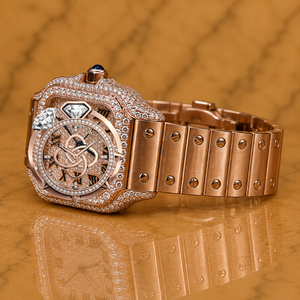 Montre de luxe pour homme en moissanite et diamants, entièrement pavée, avec pierres VVS, bracelet montre - Product Image 3